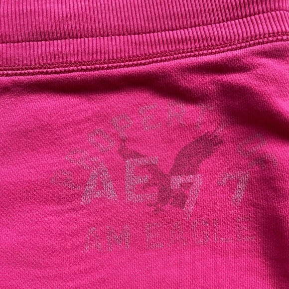 American Eagle Outfitters Pink Athletic Shorts with Drawstring Waistband - Picture 3 of 7